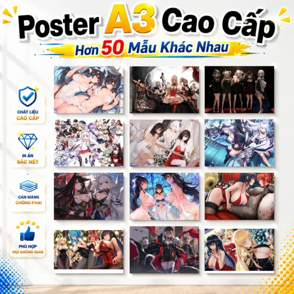 Poster A3 THAL Game Azur Lane Bền Đẹp Có Cán Màng Bóng Bề Mặt