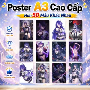 Poster A3 Acheron Game Honkai Star Rail Bền Đẹp Có Cán Màng Bóng Bề Mặt
