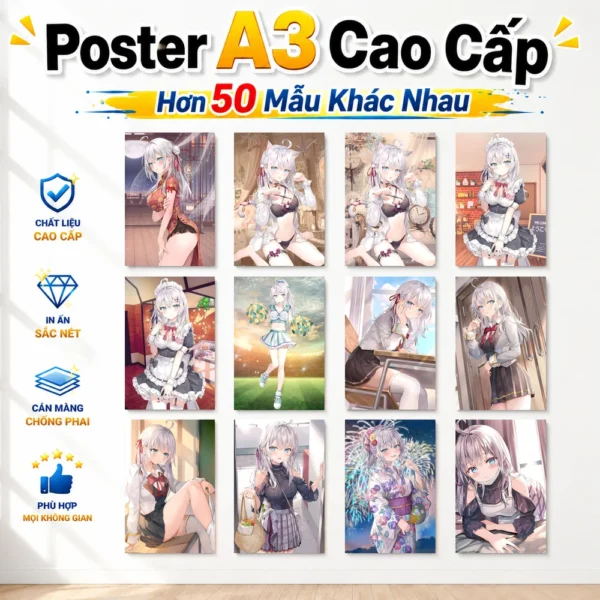 Poster A3 Arya san Anime Manga Lightnovel Arya san Bàn Bên Bền Đẹp Có Cán Màng Bóng Bề Mặt