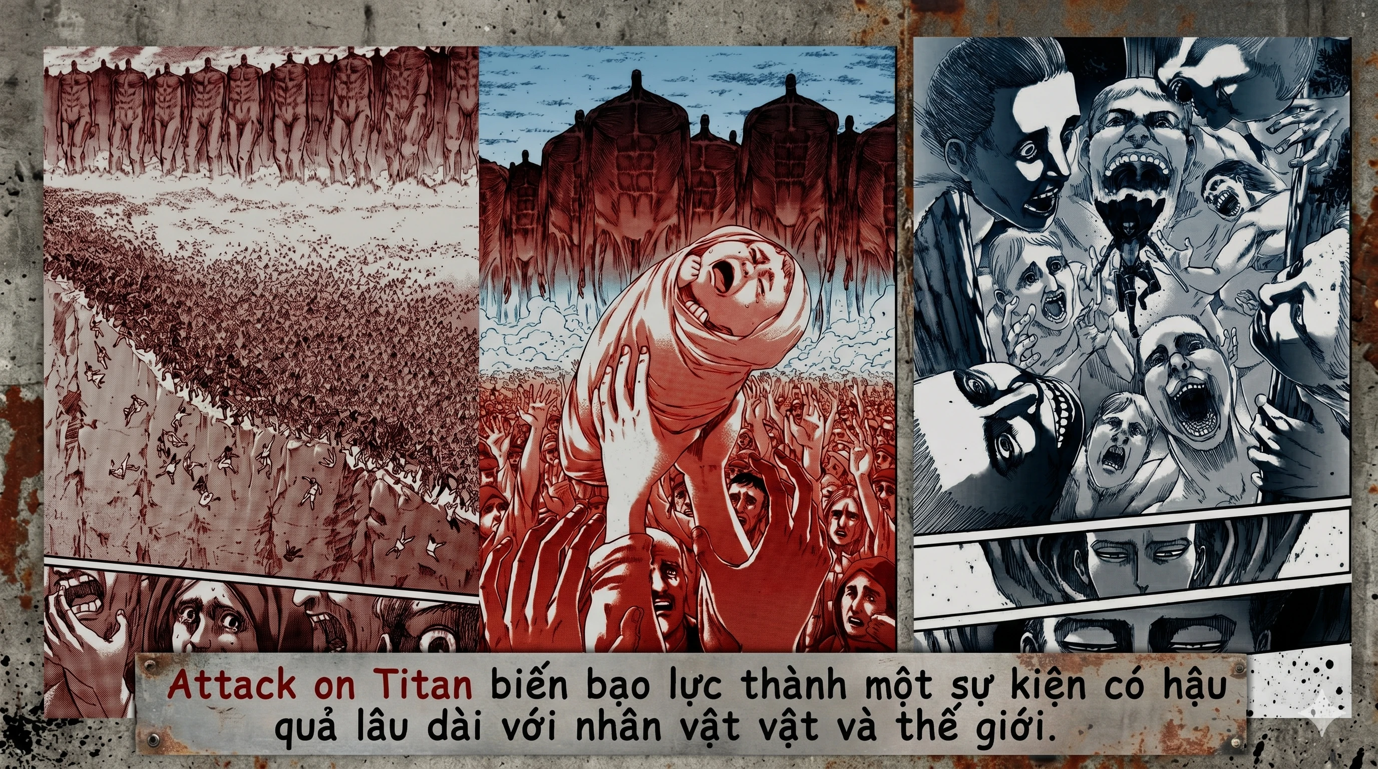 Attack on Titan mô tả bạo lực và những hậu quả lâu dài trong shonen