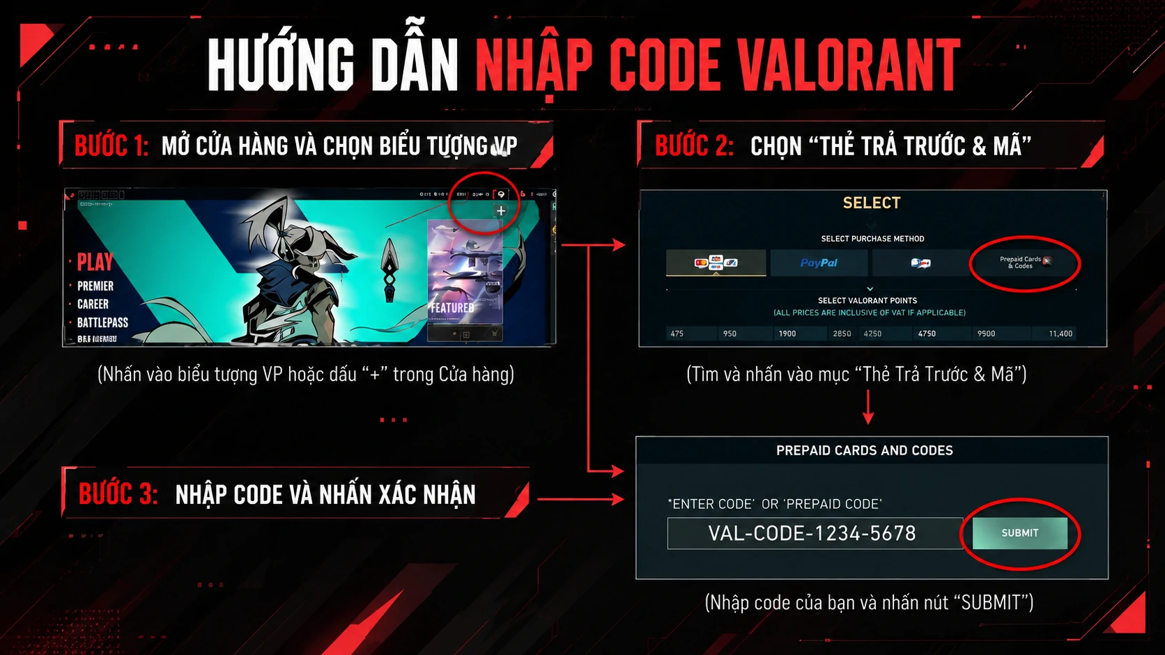 Hướng dẫn nhập code VALORANT trực tiếp trong game