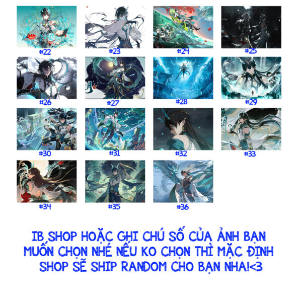 Khung Ảnh Treo Tường, Để Bàn 10x15, 13x18, A5, A4, A3 Mặt Mica Dan Heng Game Honkai: Star Rail - kèm chân đế/Đinh 3 chân