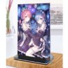 Khung ảnh Mica trong suốt Kích thước A4,A5 In hình Rem (1) Anime Manga Light Novel Re:Zero đế lùa màu đen