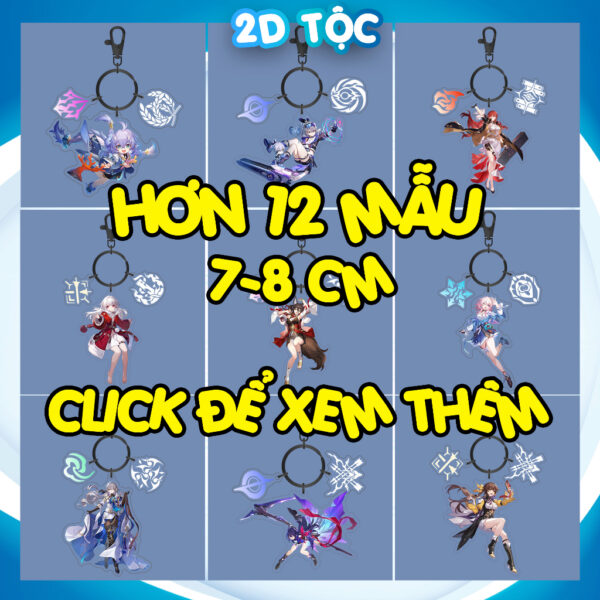 Móc Khóa Mica Trong Suốt Ép 2 Lớp cao cấp (Siêu To) Chùm 3 miếng Game Honkai: Star Rail – Phụ Kiện Anime By 2D Tộc Shop