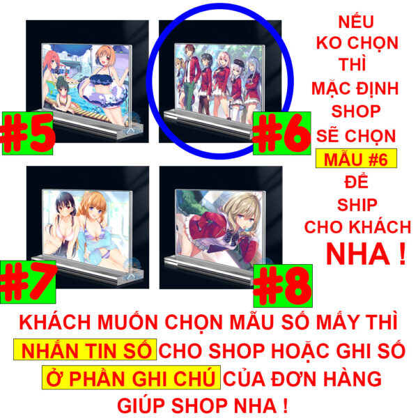 Khung ảnh Mica A4,A5 In hình Anime Manga Light Novel Chào mừng đến lớp học đề cao thực lực (1) đế lùa dày trong suốt