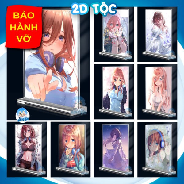 Khung ảnh Mica trong suốt Kích thước A4,A5 In hình Nakano Miku (1) Anime Manga Nhà Có 5 Nàng Dâu đế lùa dày trong suốt