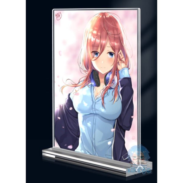 Khung ảnh Mica trong suốt Kích thước A4,A5 In hình Nakano Miku (1) Anime Manga Nhà Có 5 Nàng Dâu đế lùa dày trong suốt