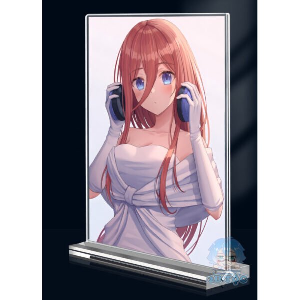Khung ảnh Mica trong suốt Kích thước A4,A5 In hình Nakano Miku (1) Anime Manga Nhà Có 5 Nàng Dâu đế lùa dày trong suốt