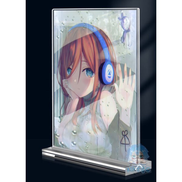 Khung ảnh Mica trong suốt Kích thước A4,A5 In hình Nakano Miku (1) Anime Manga Nhà Có 5 Nàng Dâu đế lùa dày trong suốt