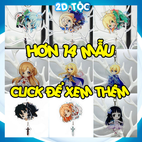 shopee-16087195785-1 Móc Khóa Mica Trong suốt In 2 Mặt Sắc Nét Ép 2 Lớp Mica cao cấp Anime Manga Light Novel Sword Art Online - 2D Tộc Shop