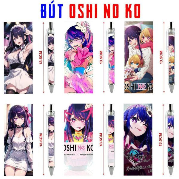 Bút viết In hình Anime Manga Oshi no Ko - Hình in sắc nét - Bút Gel ngòi 0.5mm by 2D Tộc Shop