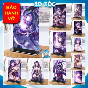 Khung ảnh Mica trong suốt Kích thước A4,A5 In hình Raiden Shogun Game Genshin Impact (1) đế lùa màu đen