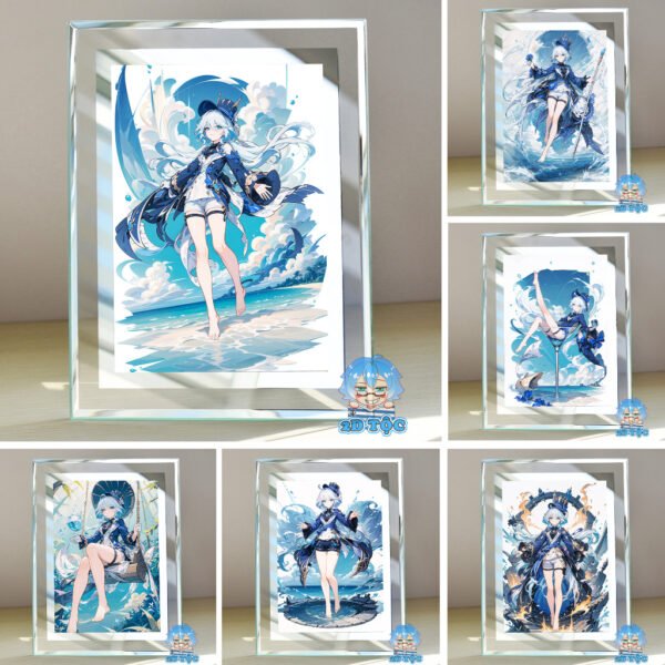 Khung kính Focalors (Furina) Game Genshin Impact- để bàn by 2D Tộc Shop