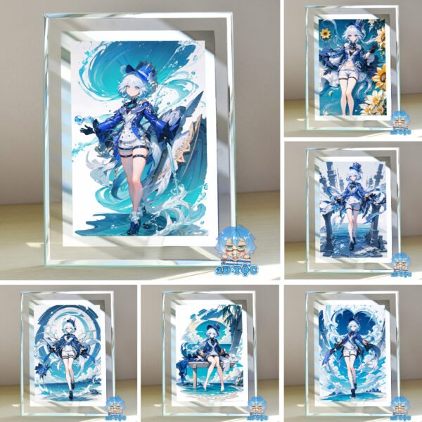 Khung kính Focalors (Furina) Game Genshin Impact- để bàn by 2D Tộc Shop