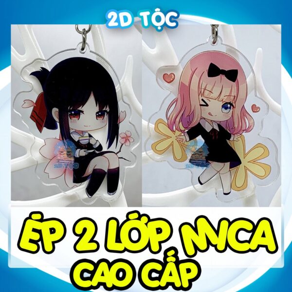 Móc Khóa Mica Trong Suốt Ép 2 Lớp Mica cao cấp Anime Manga Kaguya-Sama: Cuộc Chiến Tỏ Tình Kaguya-sama: Love Is War