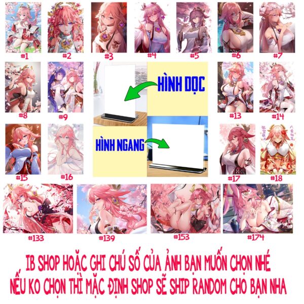 Tổng hợp Poster Postcard Móc khóa Standee Khung ảnh Bút Raiden Shogun - Yae Miko Game Genshin Impact - 2D Tộc Shop