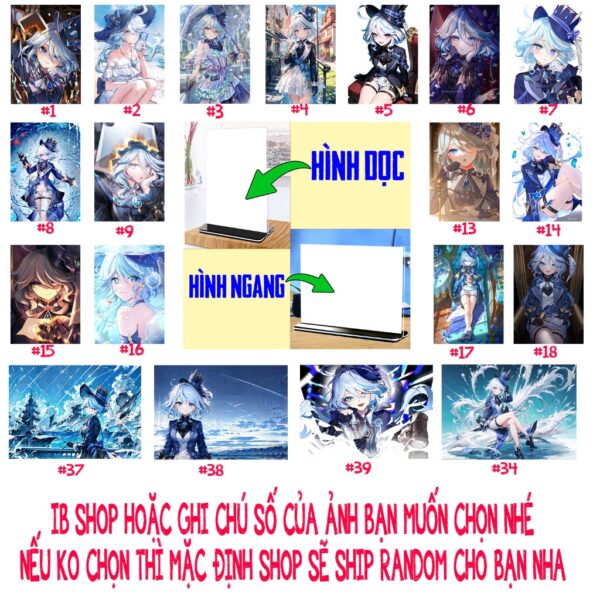 Tổng hợp Poster Postcard Móc khóa Standee Khung ảnh Bút Focalors (Furina) Game Genshin Impact - 2D Tộc Shop