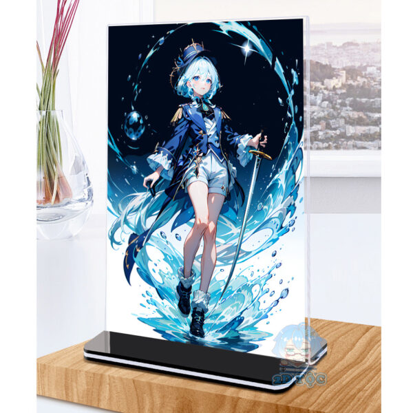 Khung ảnh Mica trong suốt Kích thước A4,A5 In hình Focalors (Furina) Game Genshin Impact đế lùa màu đen - 2D Tộc Shop