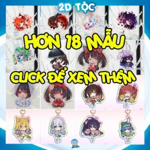 Móc Khóa Mica In 2 Mặt Sắc Nét cao cấp Anime Manga Light Novel Date A Live (Tokisaki Kurumi, Kotori,....)