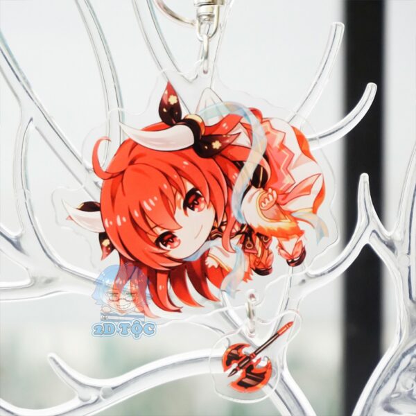 Móc Khóa Mica In 2 Mặt Sắc Nét cao cấp Anime Manga Light Novel Date A Live (Tokisaki Kurumi, Kotori,....)