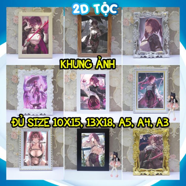 shopee-18492022622-1 Khung Ảnh Treo Tường, Để Bàn 10x15, 13x18, A5, A4, A3 Mặt Mica KAFKA Game Honkai: Star Rail (1)- kèm chân đế/Đinh 3 chân