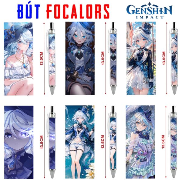 Bút viết In hình Focalors (Furina) Game Genshin Impact- Hình in sắc nét - Bút Gel ngòi 0.5mm by 2D Tộc Shop