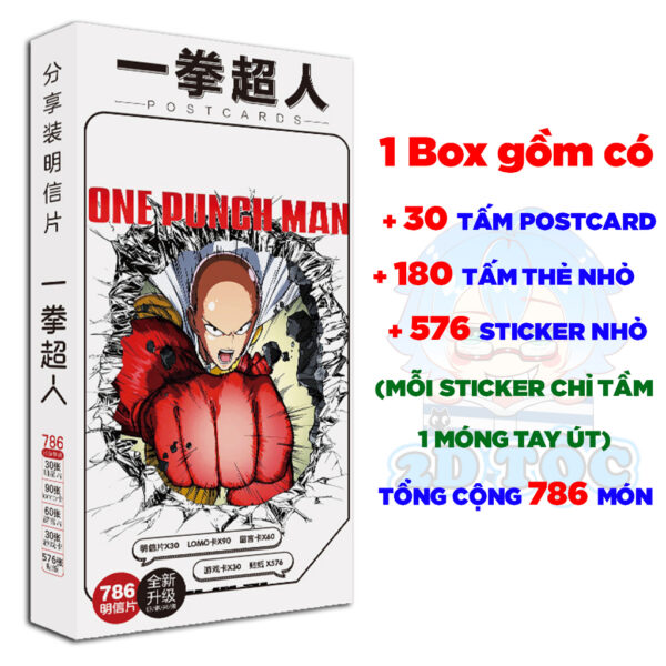 Hộp ảnh 786 cái Postcard LOMO Sticker Anime Manga Light Novel One Punch Man - Hộp ảnh LOMO 2D Tộc Shop