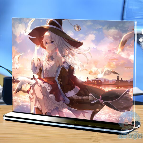 Khung ảnh Mica trong suốt Kích thước A4,A5 In hình Anime Manga Light Novel Hành trình của Elaina đế lùa màu đen