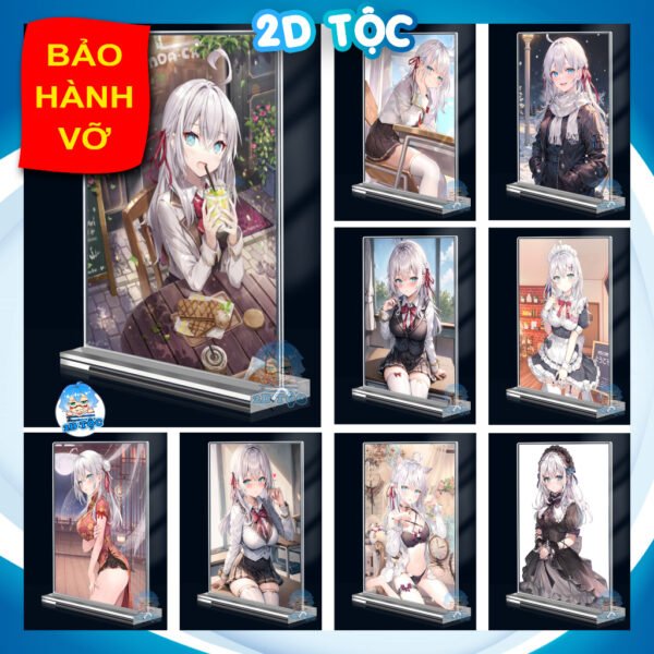 Khung ảnh Mica trong suốt Kích thước A4,A5 In hình Anime Manga Light Novel Arya Bàn Bên đế lùa dày trong suốt