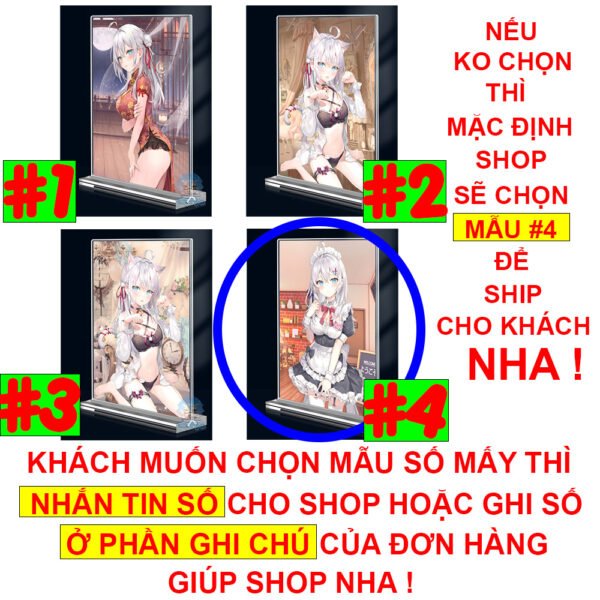 Khung ảnh Mica trong suốt Kích thước A4,A5 In hình Anime Manga Light Novel Arya Bàn Bên đế lùa dày trong suốt