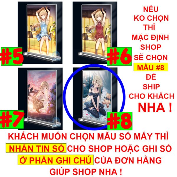Khung ảnh Mica trong suốt Kích thước A4,A5 In hình Anime Manga Light Novel Thiên sứ Nhà Bên (1) đế lùa dày trong suốt