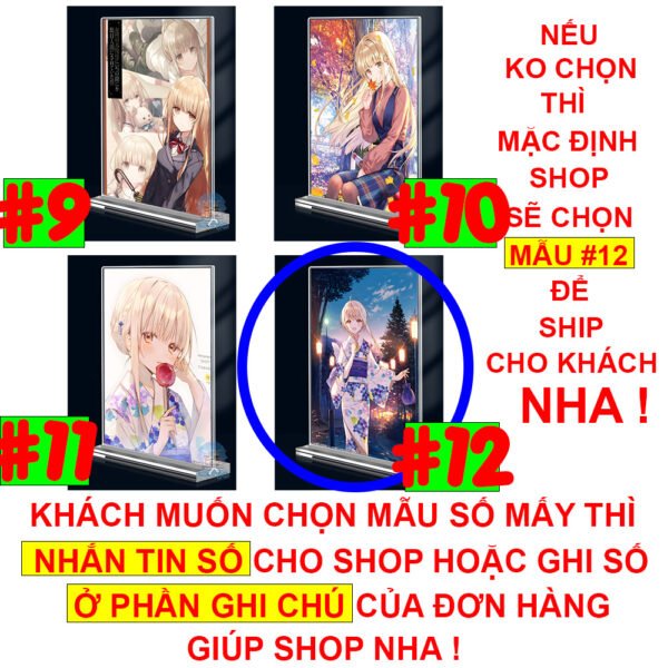 Khung ảnh Mica trong suốt Kích thước A4,A5 In hình Anime Manga Light Novel Thiên sứ Nhà Bên (1) đế lùa dày trong suốt
