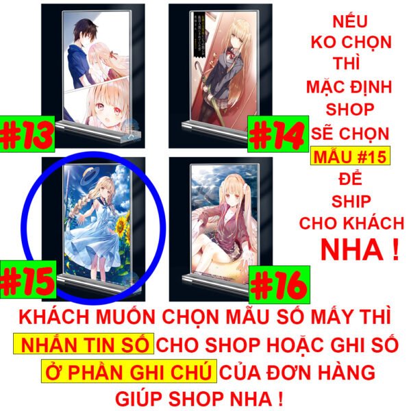 Khung ảnh Mica trong suốt Kích thước A4,A5 In hình Anime Manga Light Novel Thiên sứ Nhà Bên (1) đế lùa dày trong suốt
