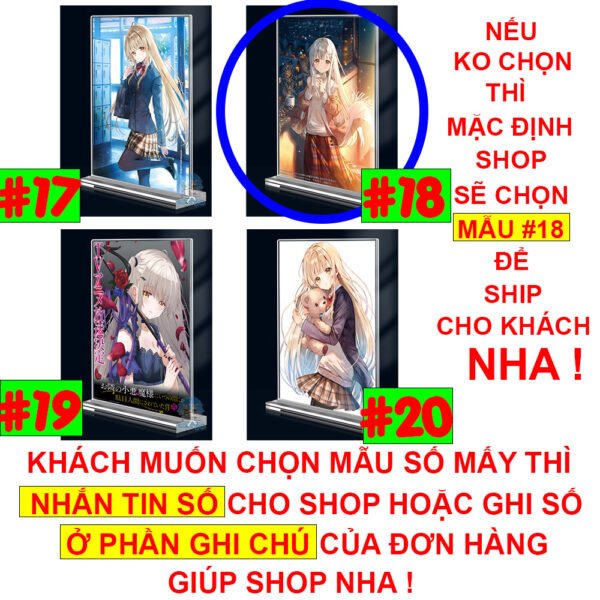 Khung ảnh Mica trong suốt Kích thước A4,A5 In hình Anime Manga Light Novel Thiên sứ Nhà Bên (1) đế lùa dày trong suốt