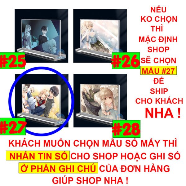 Khung ảnh Mica trong suốt Kích thước A4,A5 In hình Anime Manga Light Novel Thiên sứ Nhà Bên (1) đế lùa dày trong suốt