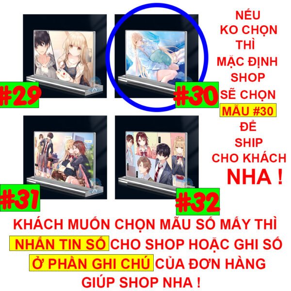 Khung ảnh Mica trong suốt Kích thước A4,A5 In hình Anime Manga Light Novel Thiên sứ Nhà Bên (1) đế lùa dày trong suốt