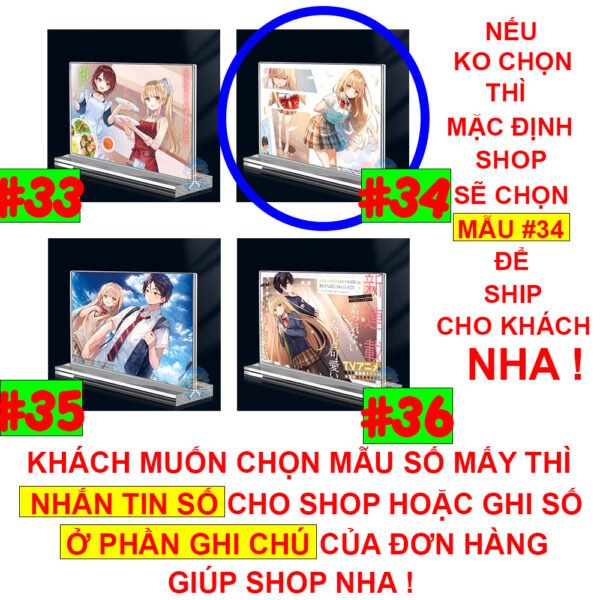Khung ảnh Mica trong suốt Kích thước A4,A5 In hình Anime Manga Light Novel Thiên sứ Nhà Bên (1) đế lùa dày trong suốt