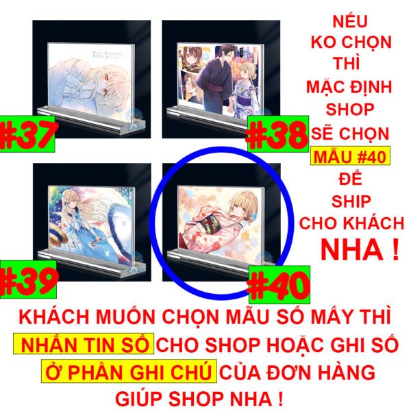 Khung ảnh Mica trong suốt Kích thước A4,A5 In hình Anime Manga Light Novel Thiên sứ Nhà Bên (1) đế lùa dày trong suốt