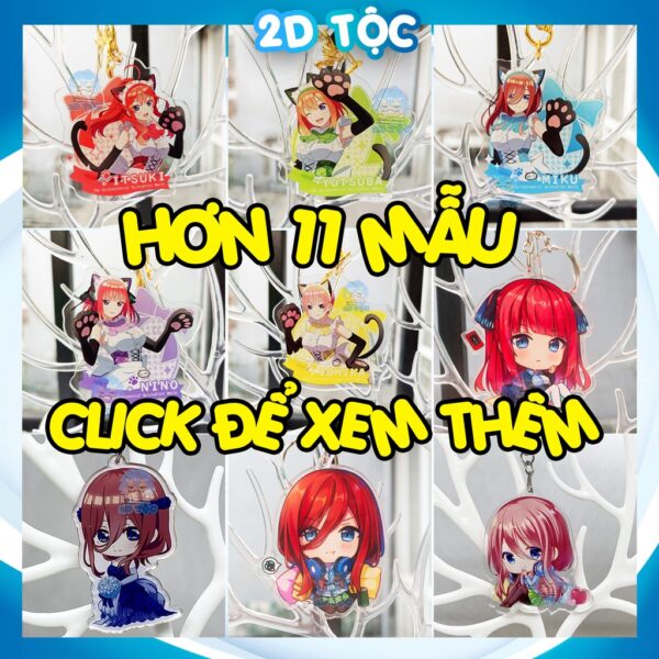 Móc Khóa Mica In 2 Mặt Sắc Nét Phiên bản đặc biệt Anime Manga Nhà có 5 nàng dâu Phụ Kiện Anime By 2D Tộc Shop