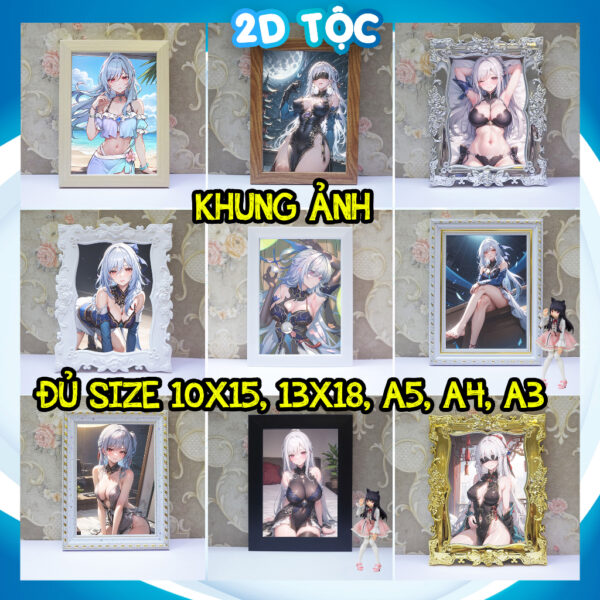 Khung Ảnh Treo Tường, Để Bàn 10x15, 13x18, A5, A4, A3 Mặt Mica Jingliu Game Honkai: Star Rail - kèm chân đế/Đinh 3 chân