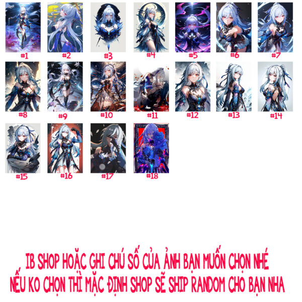 Khung Ảnh Treo Tường, Để Bàn 10x15, 13x18, A5, A4, A3 Mặt Mica Jingliu Game Honkai: Star Rail - kèm chân đế/Đinh 3 chân