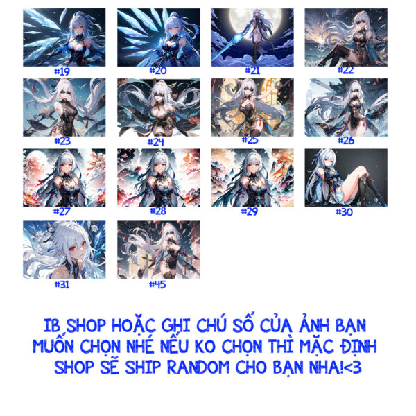 Khung Ảnh Treo Tường, Để Bàn 10x15, 13x18, A5, A4, A3 Mặt Mica Jingliu Game Honkai: Star Rail - kèm chân đế/Đinh 3 chân