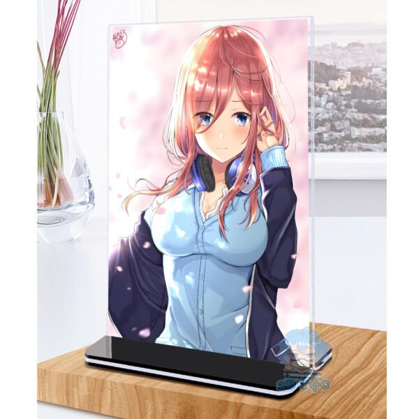 Khung ảnh Mica trong suốt Kích thước A4,A5 In hình Nakano Miku (1) Anime Manga Nhà Có 5 Nàng Dâu đế lùa màu đen