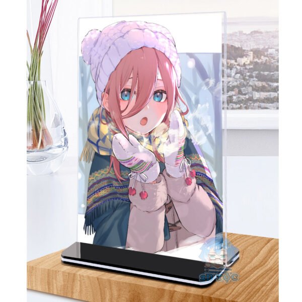 Khung ảnh Mica trong suốt Kích thước A4,A5 In hình Nakano Miku (1) Anime Manga Nhà Có 5 Nàng Dâu đế lùa màu đen