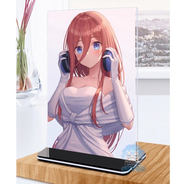 Khung ảnh Mica trong suốt Kích thước A4,A5 In hình Nakano Miku (1) Anime Manga Nhà Có 5 Nàng Dâu đế lùa màu đen