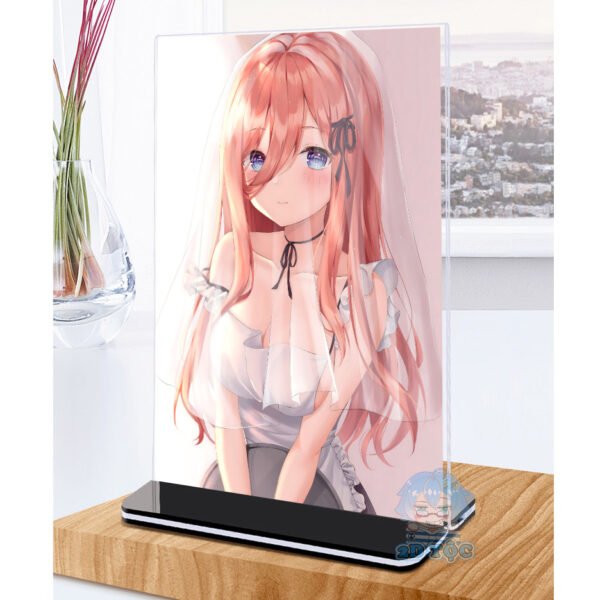 Khung ảnh Mica trong suốt Kích thước A4,A5 In hình Nakano Miku (1) Anime Manga Nhà Có 5 Nàng Dâu đế lùa màu đen