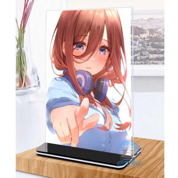 Khung ảnh Mica trong suốt Kích thước A4,A5 In hình Nakano Miku (1) Anime Manga Nhà Có 5 Nàng Dâu đế lùa màu đen