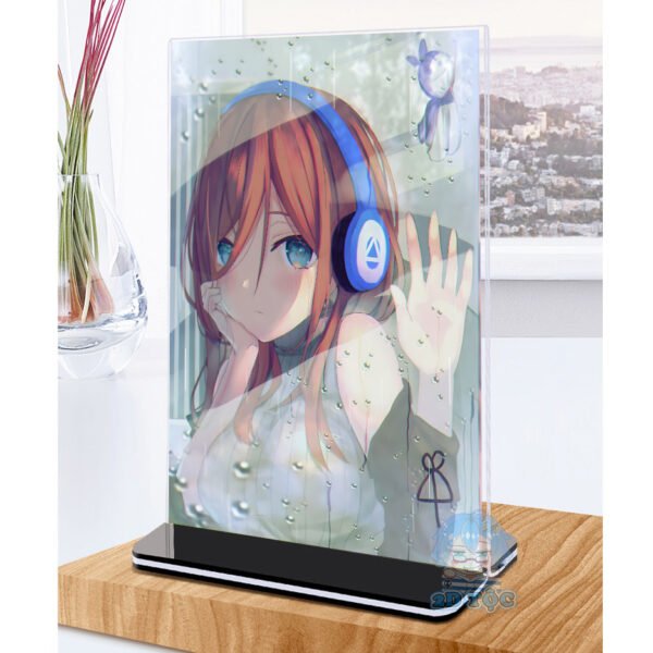 Khung ảnh Mica trong suốt Kích thước A4,A5 In hình Nakano Miku (1) Anime Manga Nhà Có 5 Nàng Dâu đế lùa màu đen