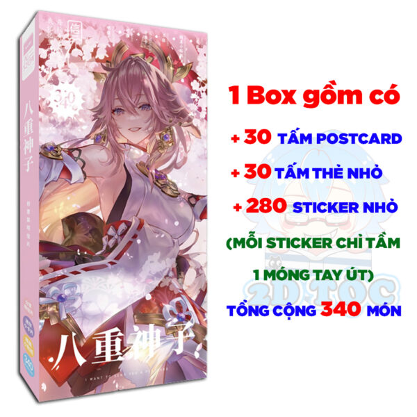 Hộp ảnh 340-1660 cái Postcard LOMO Sticker Yae Miko Game Genshin Impact - Hộp ảnh LOMO 2D Tộc Shop