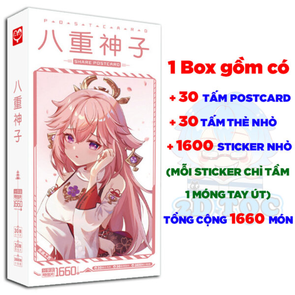 Hộp ảnh 340-1660 cái Postcard LOMO Sticker Yae Miko Game Genshin Impact - Hộp ảnh LOMO 2D Tộc Shop